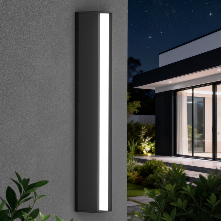 Natura 23'' H Dimmable Led Black Aluminum 3cct(3000k/4000k/5000k) Adjustable Oudoor Wall Light #OW7109