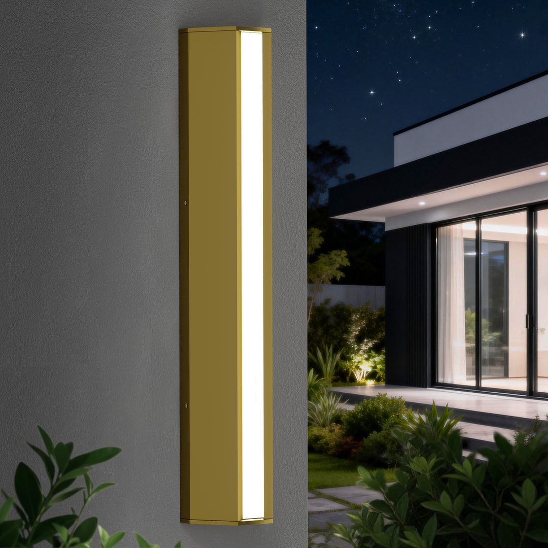 Natura 23'' H Dimmable Led Black Aluminum 3cct(3000k/4000k/5000k) Adjustable Oudoor Wall Light #OW7109