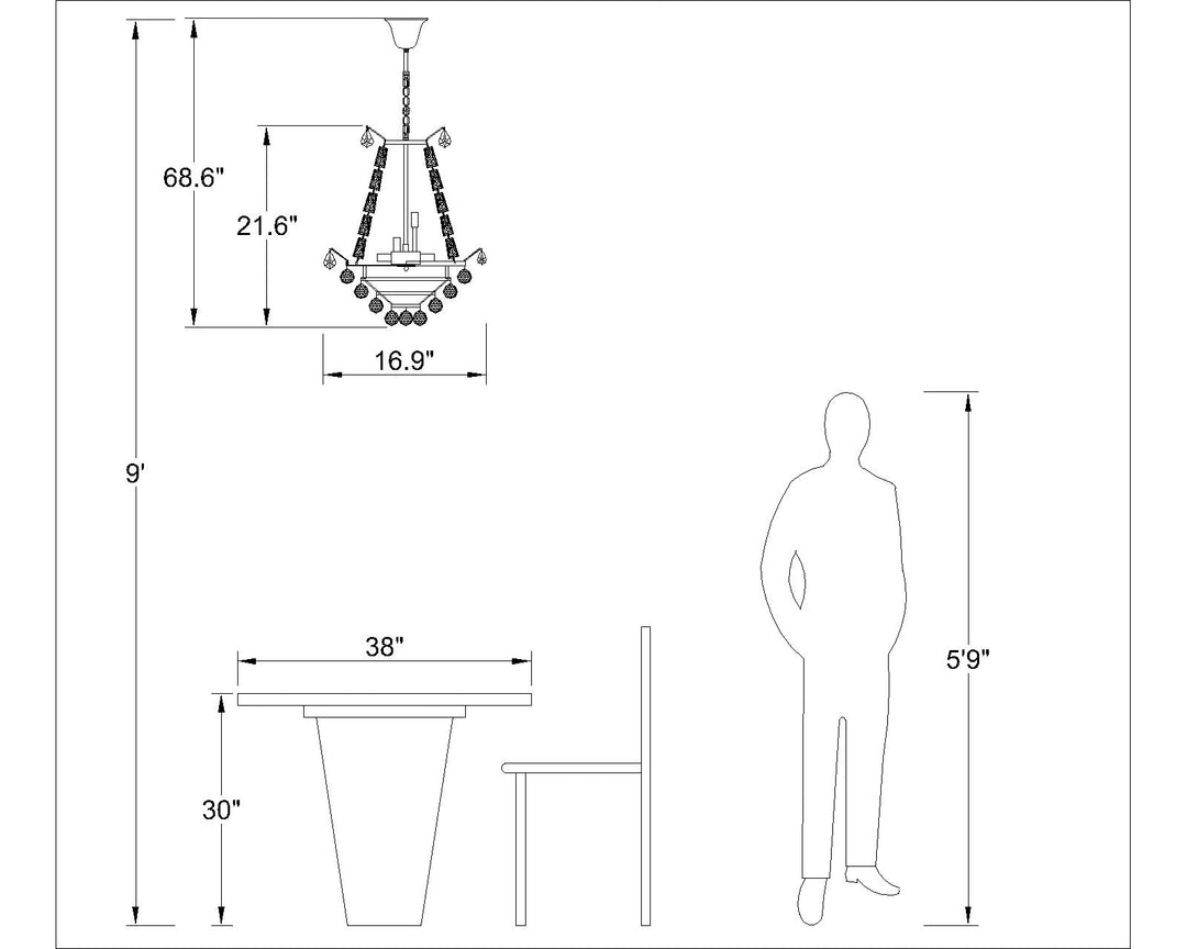 Maxax 8 - Light Unique / Statement Tiered Raindrop Crystal Chandelier #MX16558-C