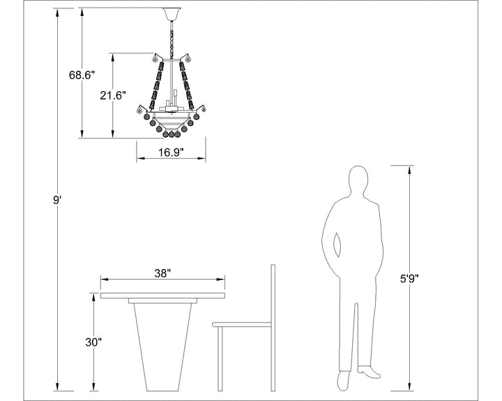 Maxax 8 - Light Unique / Statement Tiered Raindrop Crystal Chandelier #MX16558