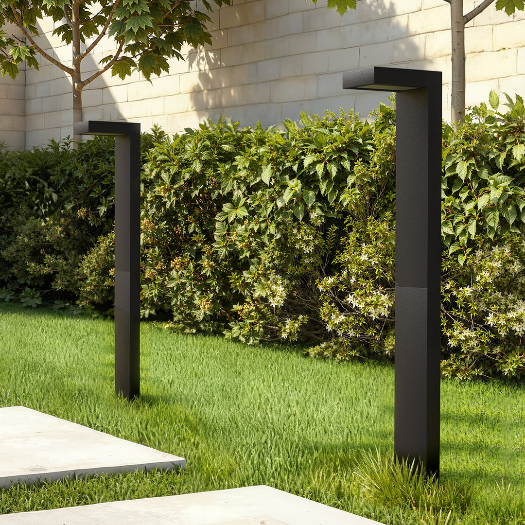 Starlight 19'' H LED Black Aluminum 4000K Outdoor Pathway Light with Etched Frosted Glass (Set of 2) #UG7095
