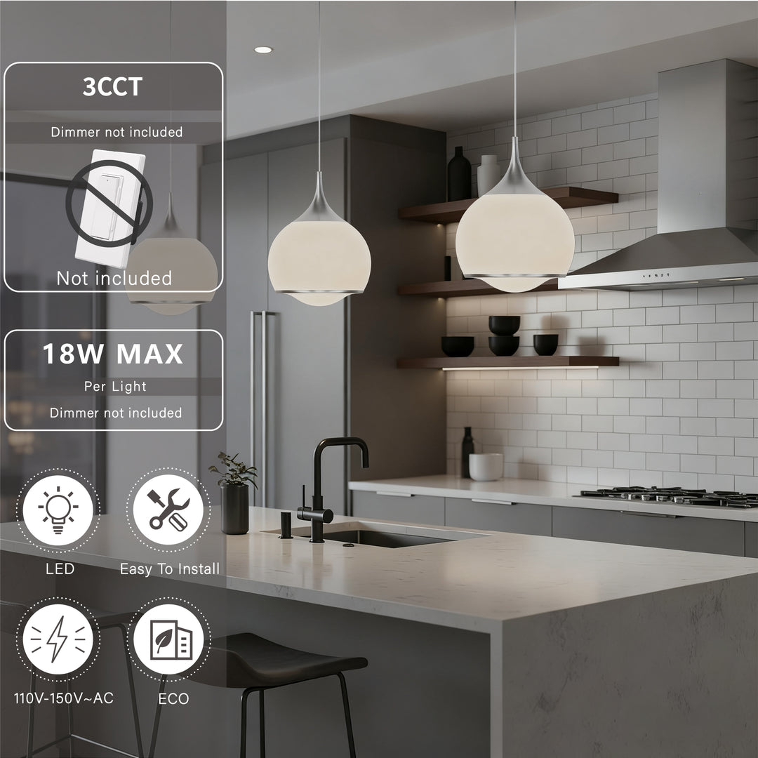 Nimbus 1-light Led Single Glass Pendant For Hallway/kitchen Island #MX21051