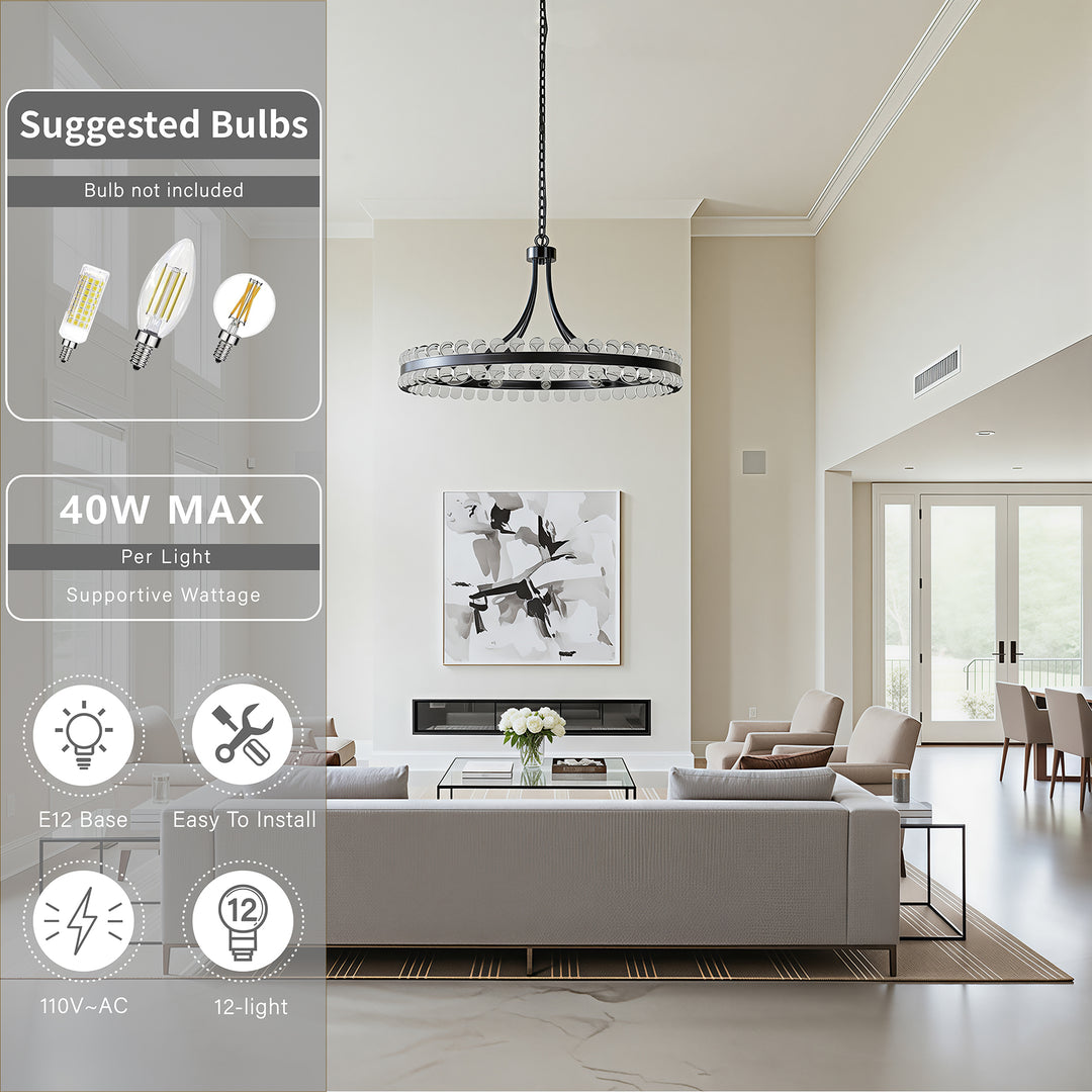 Brilliance Maxax 8 - Light Dimmable Wagon Wheel Chandelier #19217