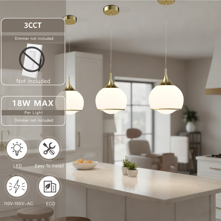 Nimbus 1-light Led Single Glass Pendant For Hallway/kitchen Island #MX21051