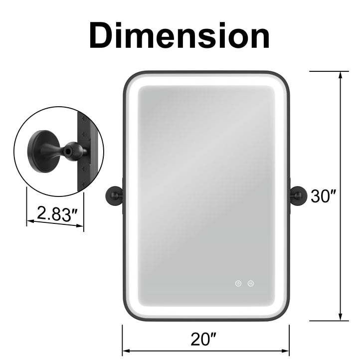 Elevate Home Modern Led Framed Tempered Anti-fog Dimmable 3-color Wall Mounted Vanity Mirror For Bathroom #52001