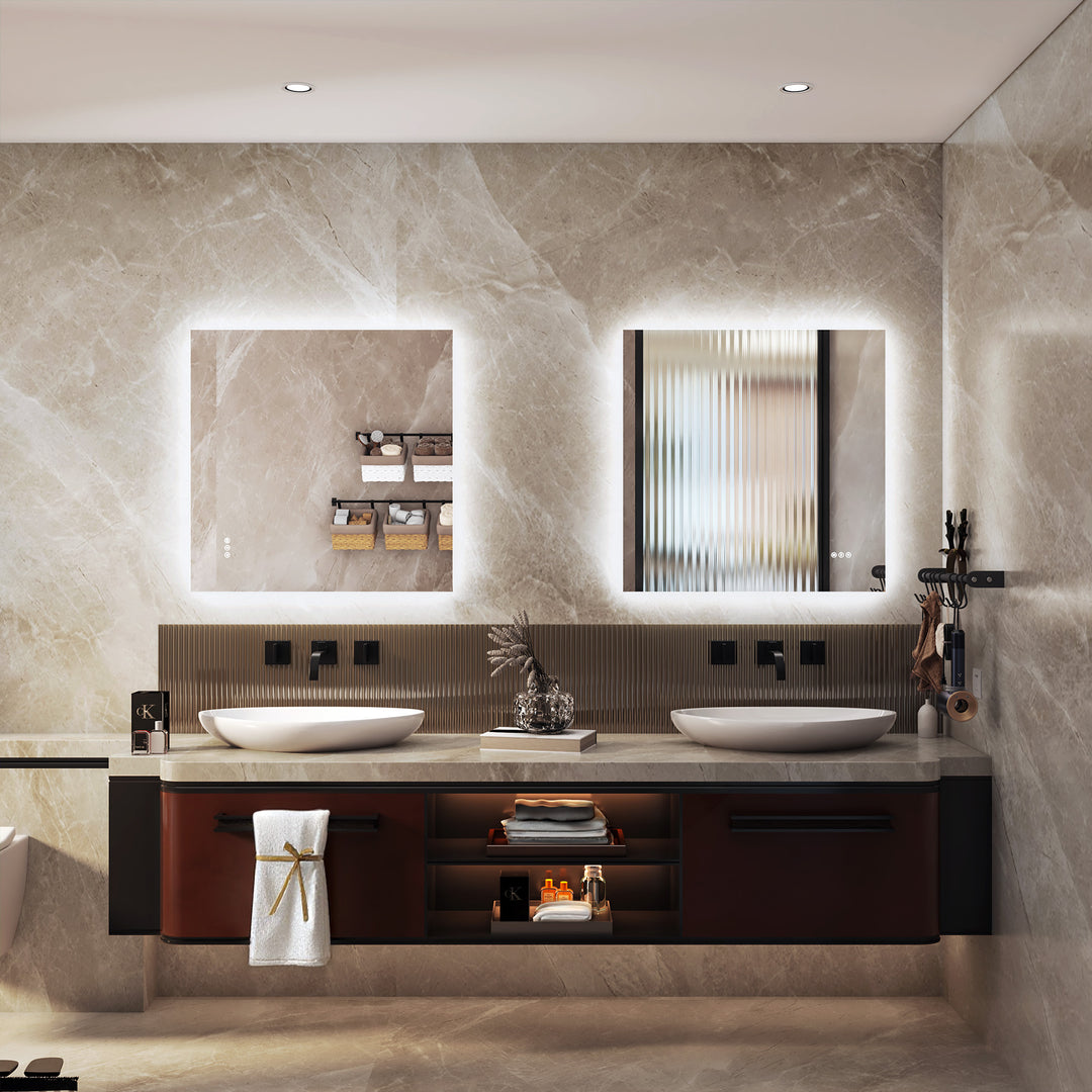 Elevate Home Modern Frameless LED Lighted Anti-Fog Dimmable Tempred Bathroom&Vanity Mirror #BL02