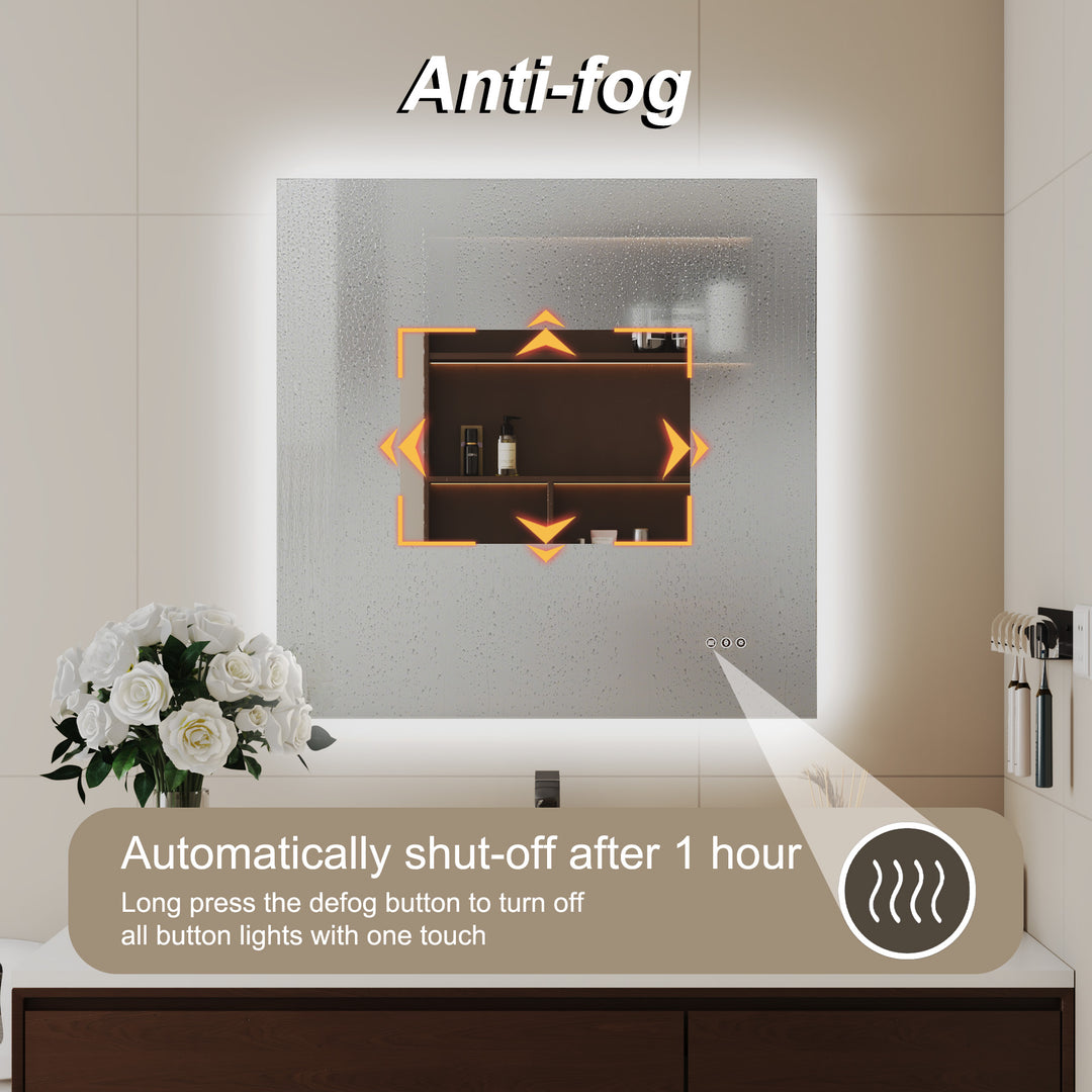 Elevate Home Modern Frameless LED Lighted Anti-Fog Dimmable Tempred Bathroom&Vanity Mirror #BL02