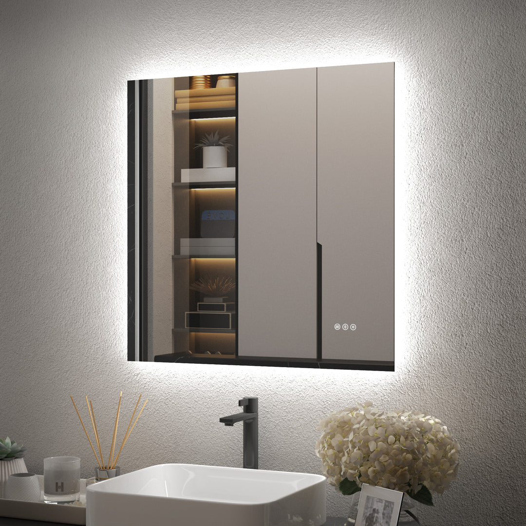 Elevate Home Modern Frameless LED Lighted Anti-Fog Dimmable Tempred Bathroom&Vanity Mirror #BL02