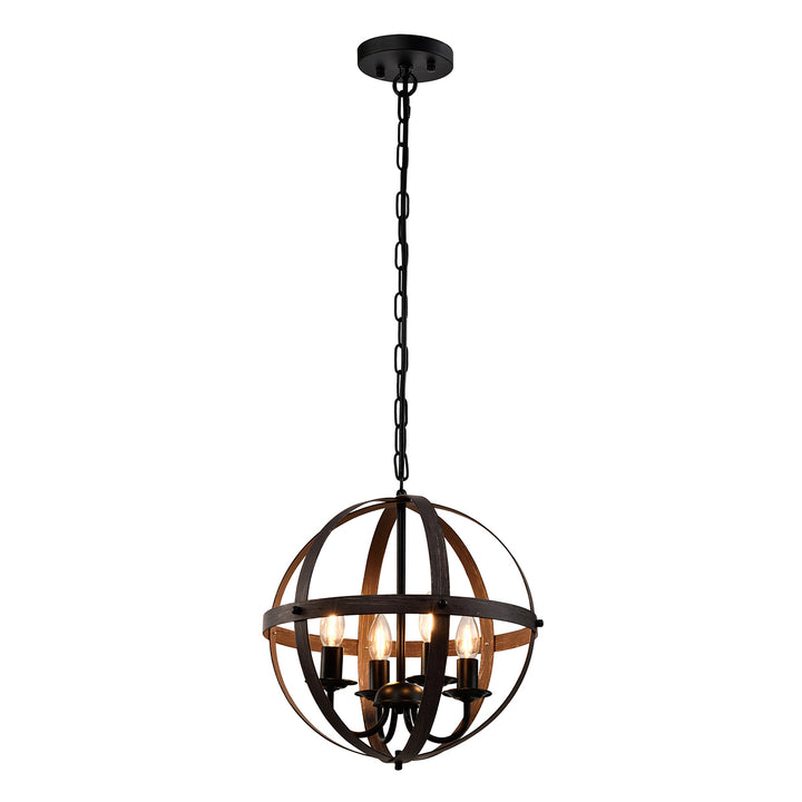 Maxax 4- Light Single Black Pendant Wrought Iron #MX21020