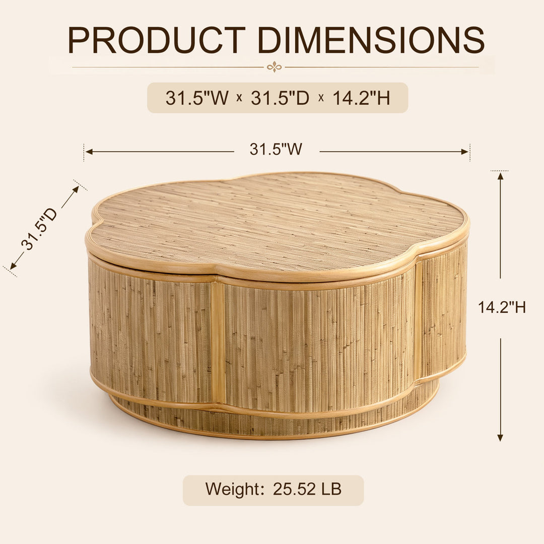 31.5" Solid Wood End Table with Storage for Living Room & Bedroom #25046