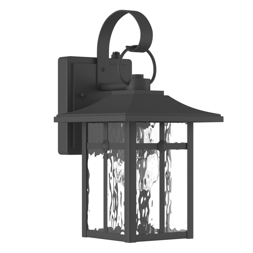 Maxax 2 Pack Dusk to Dawn Outdoor Wall Lights, Exterior Light Fixtures Wall Mount with Ripple Glass, Waterproof Black Porch Lights, Outside Wall Lantern for Entryway, Garage, Patio #MX7003