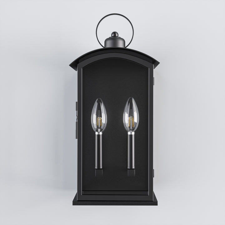 Solstice 19"H 2-Light Tempered Glass Outdoor Wall Lantern With Dusk To Dawn #7069
