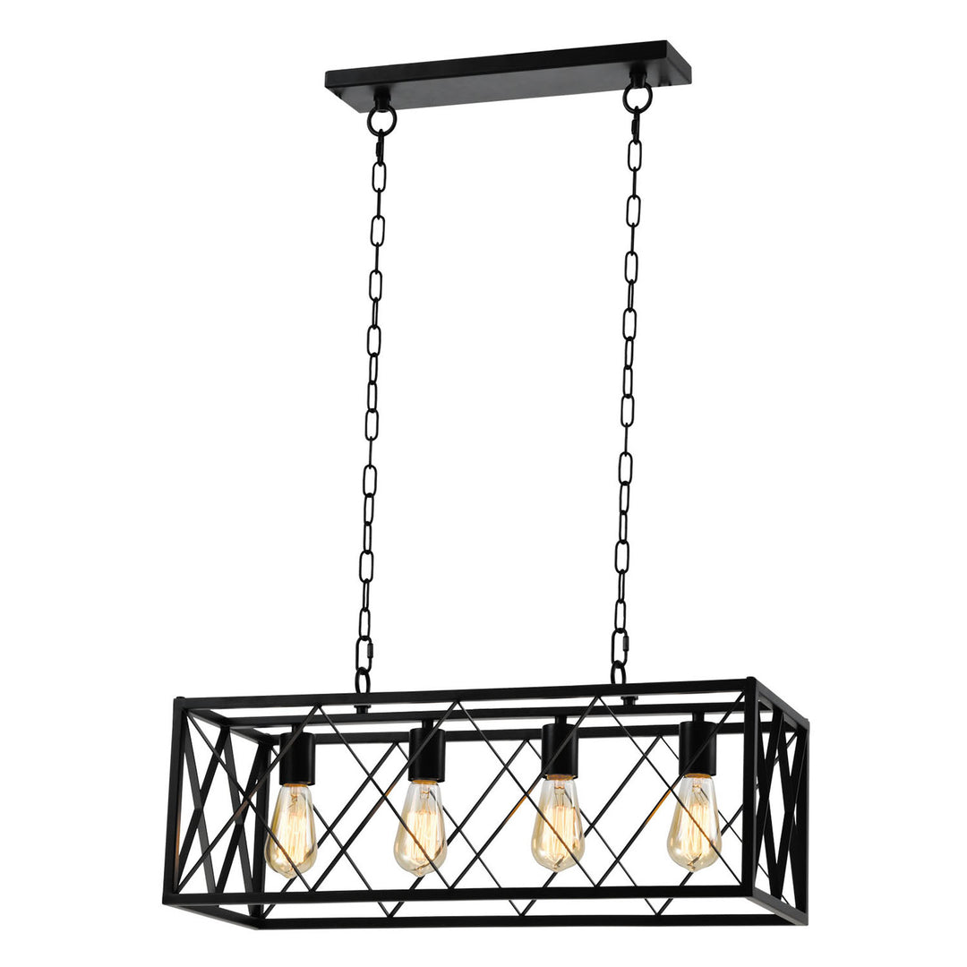 Maxax 4-Light Black Kitchen Island Linear Pendant #MX21012