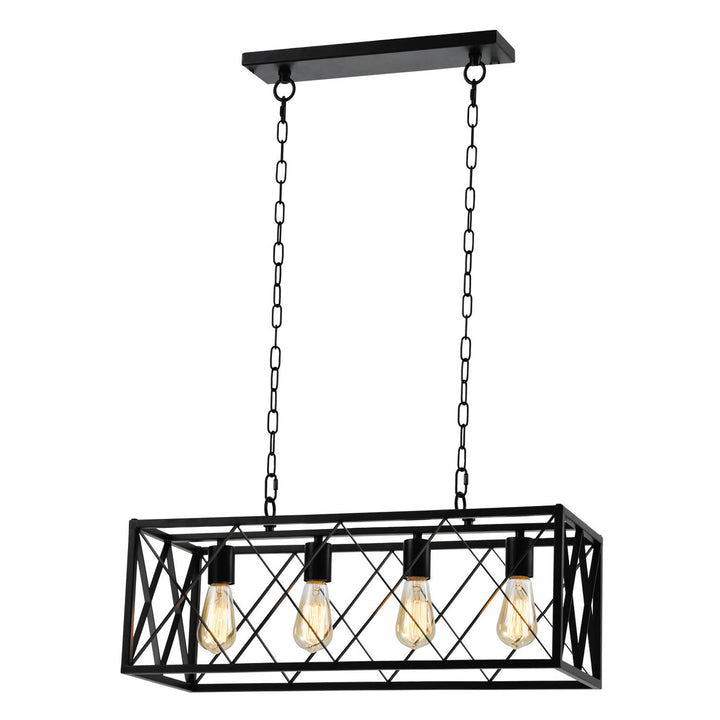 Maxax 4-Light Black Kitchen Island Linear Pendant #MX21012