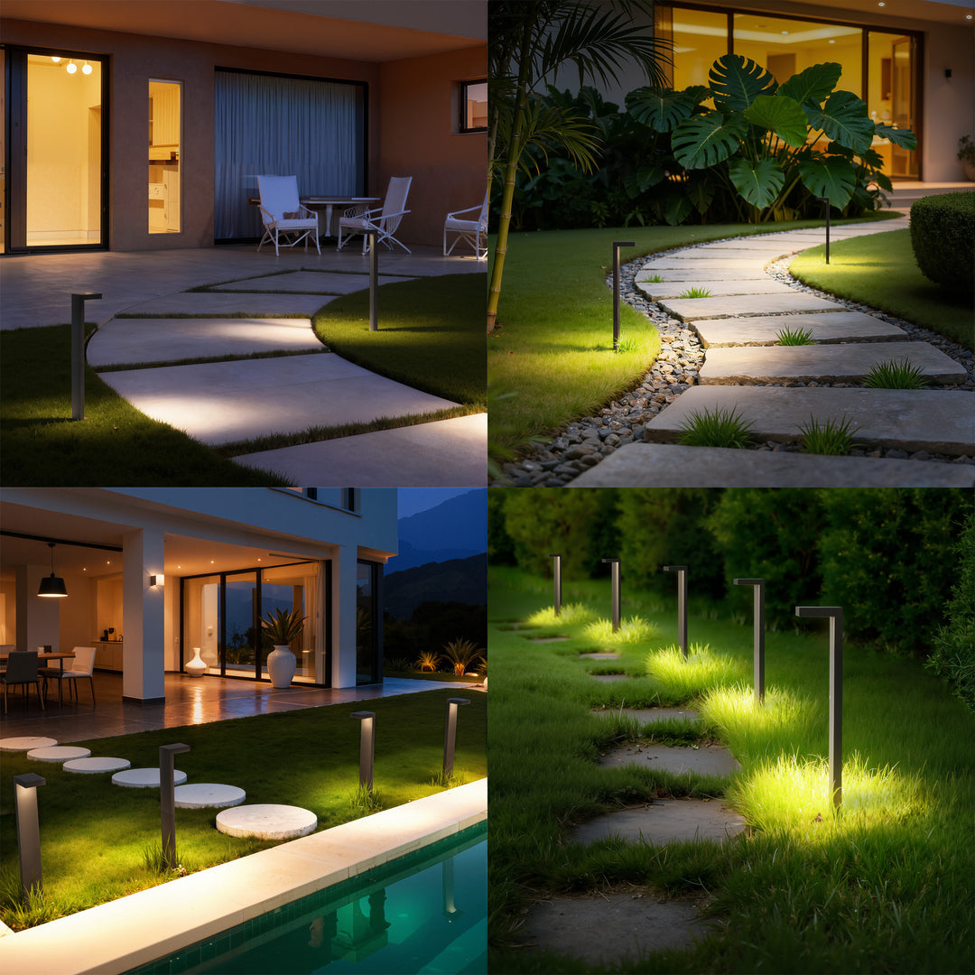 Starlight 19'' H LED Black Aluminum 4000K Outdoor Pathway Light with Etched Frosted Glass (Set of 2) #UG7095