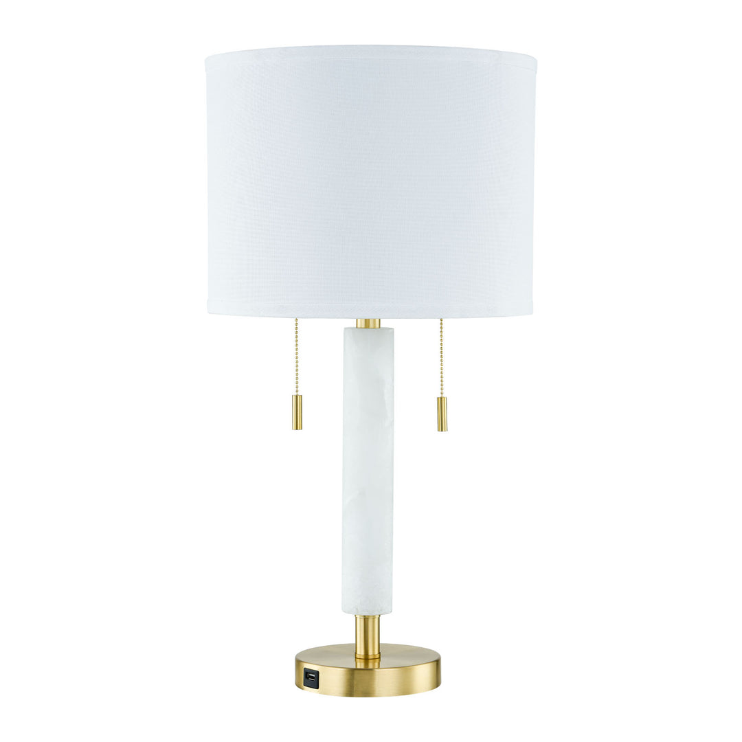 26'' Alabaster Table Lamp with USB (Set of 2) #T178