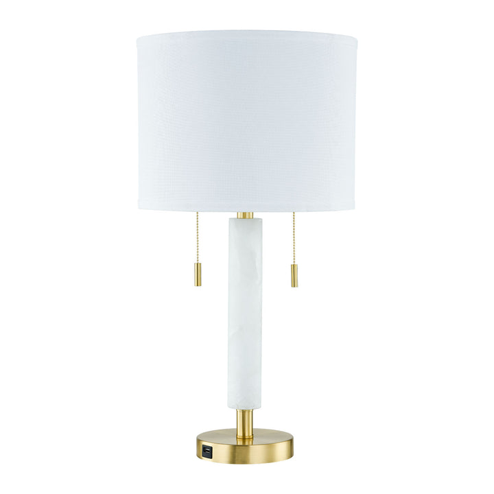 26'' Alabaster Table Lamp with USB (Set of 2) #T178-WH