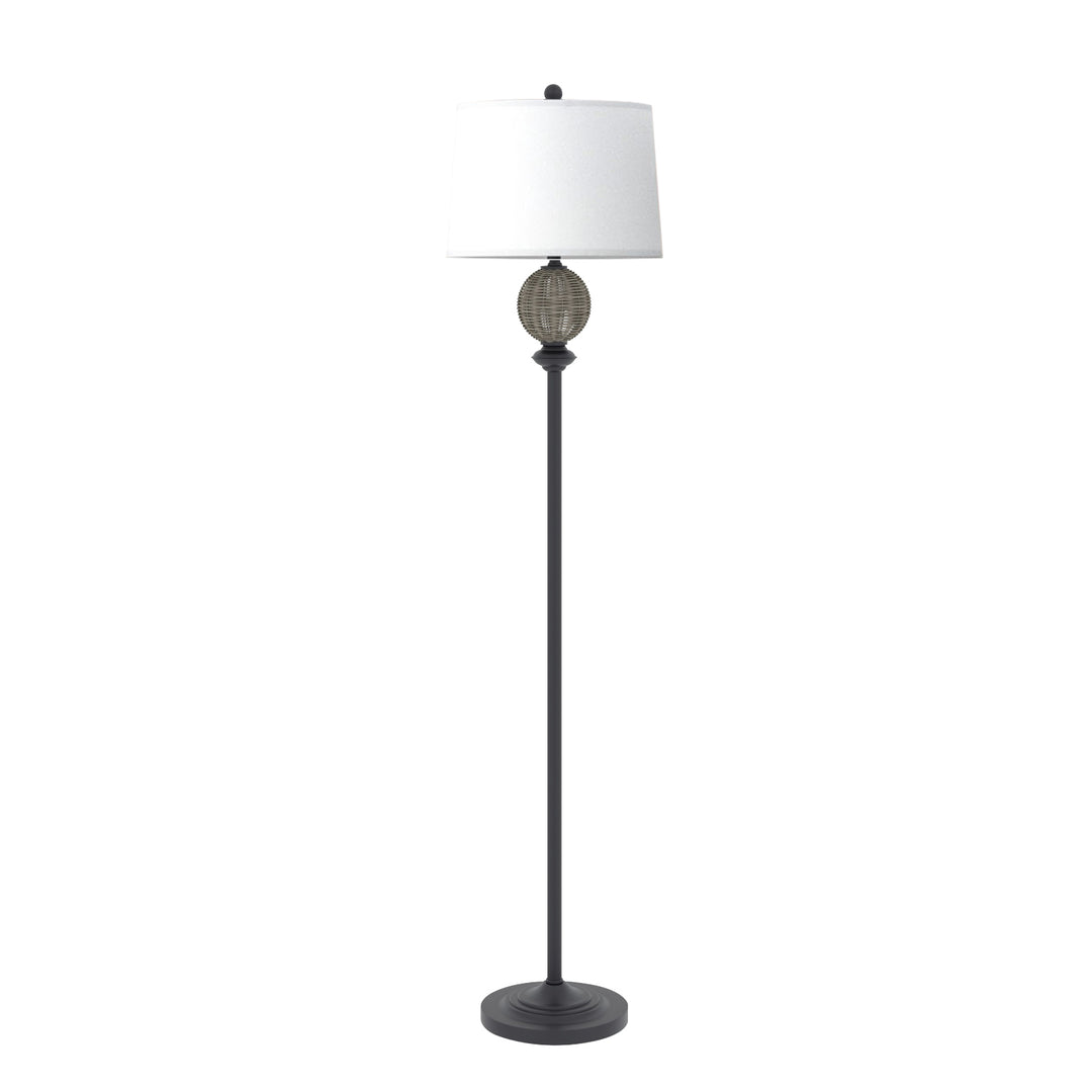 64'' Metal and Rattan Traditional Dimmable Floor Lamp #F183