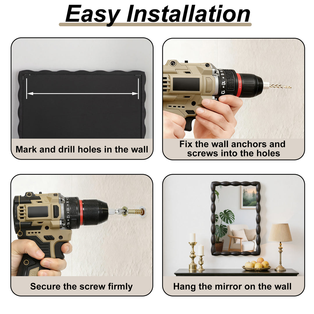 Opulence Solid Wood Rectangle Flat Wall Mirror #25032