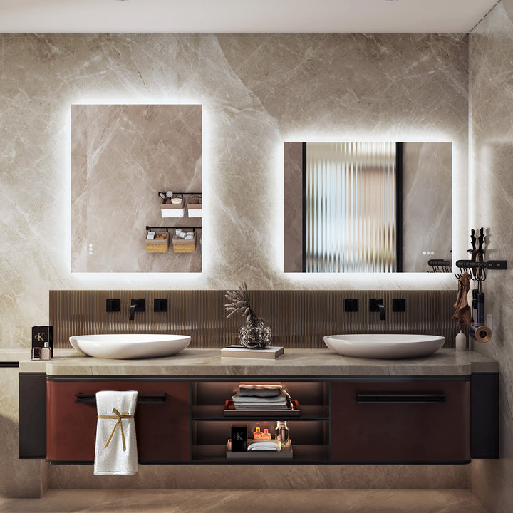 Elevate Home Modern Frameless LED Lighted Anti-Fog Dimmable Tempred Bathroom&Vanity Mirror #BL02