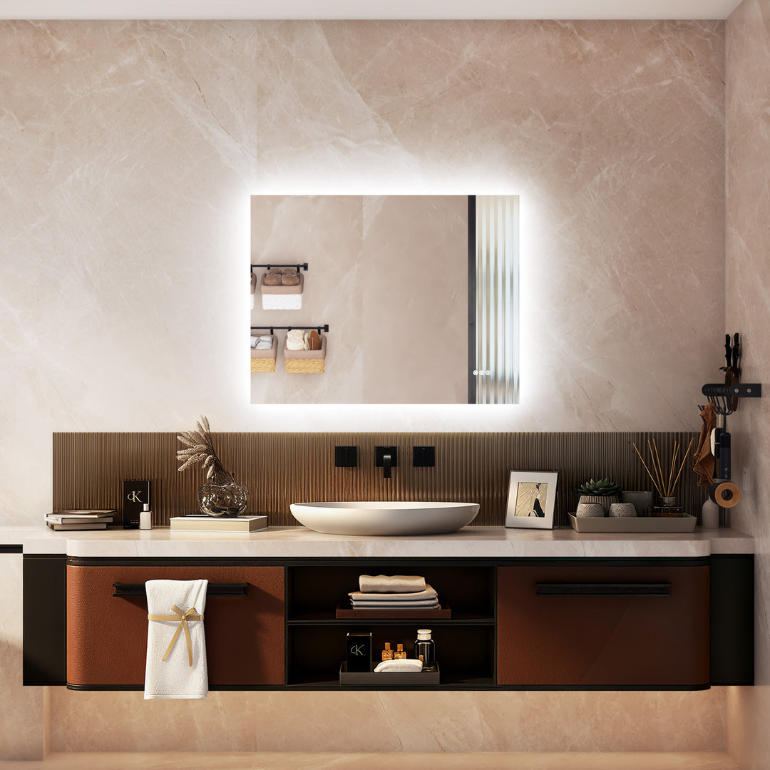 Elevate Home Modern Frameless LED Lighted Anti-Fog Dimmable Tempred Bathroom&Vanity Mirror #BL02