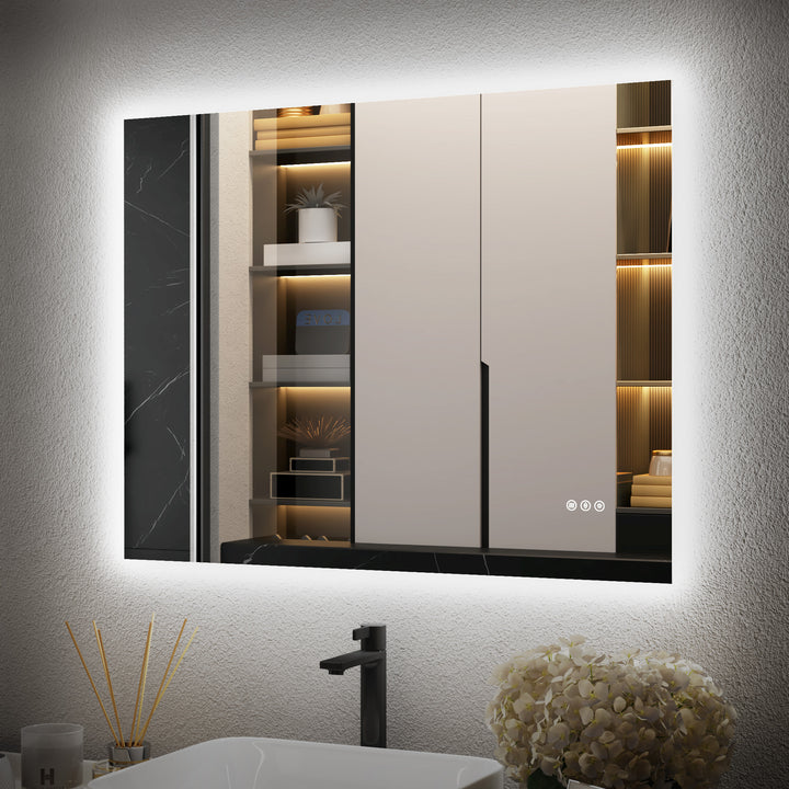 Elevate Home Modern Frameless LED Lighted Anti-Fog Dimmable Tempred Bathroom&Vanity Mirror #BL02