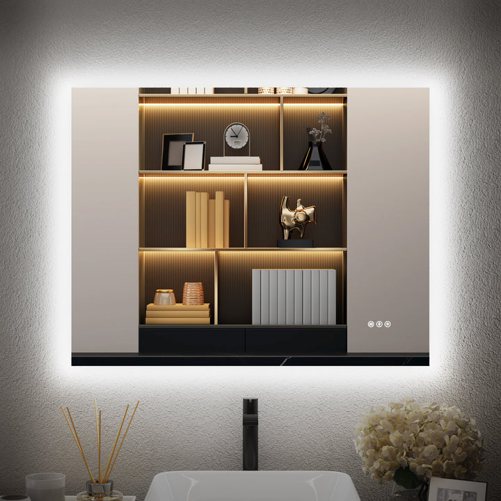 Elevate Home Modern Frameless LED Lighted Anti-Fog Dimmable Tempred Bathroom&Vanity Mirror #BL02