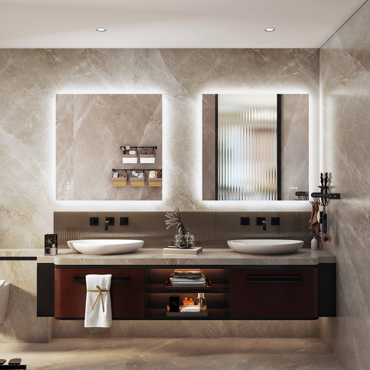 Elevate Home Modern Frameless LED Lighted Anti-Fog Dimmable Tempred Bathroom&Vanity Mirror #BL02