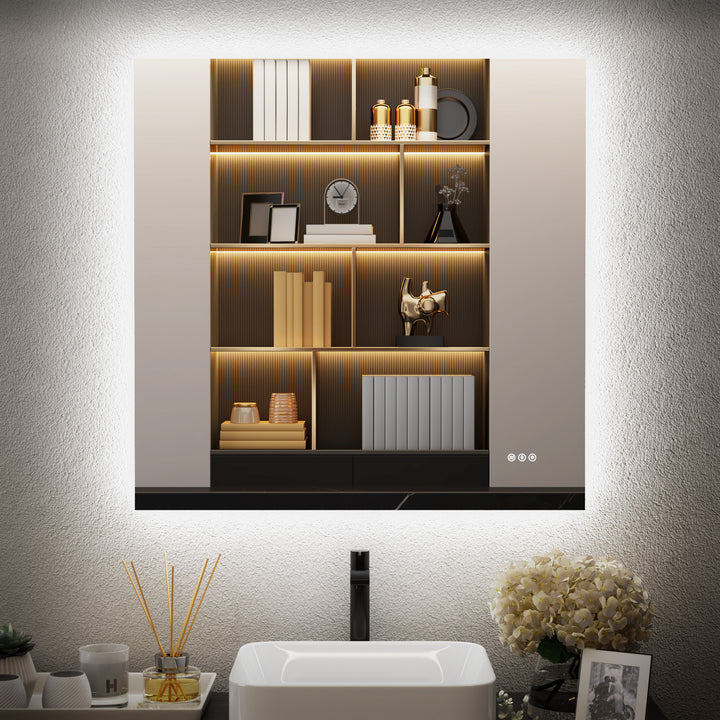 Elevate Home Modern Frameless LED Lighted Anti-Fog Dimmable Tempred Bathroom&Vanity Mirror #BL02