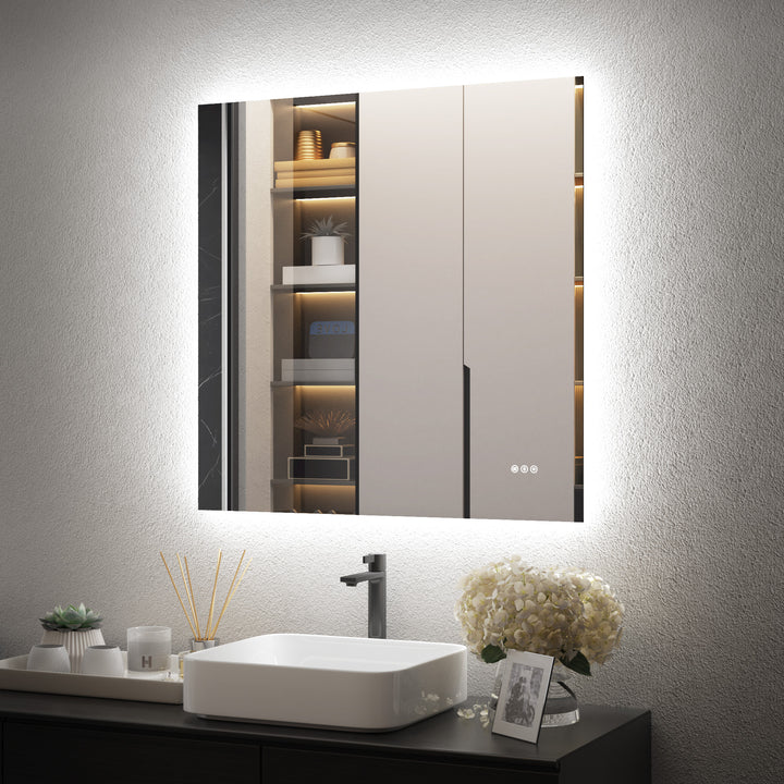 Elevate Home Modern Frameless LED Lighted Anti-Fog Dimmable Tempred Bathroom&Vanity Mirror #BL02