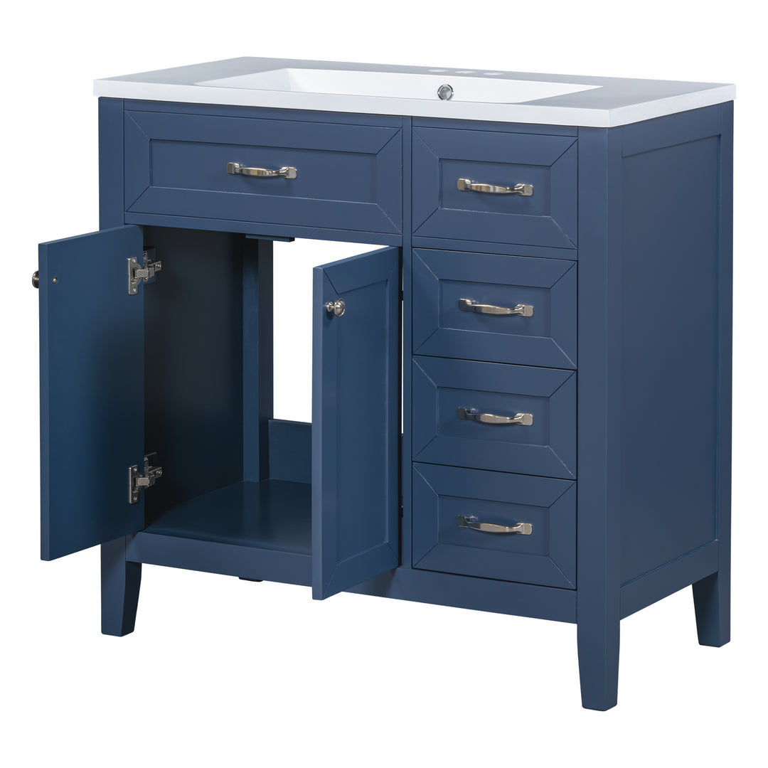 36'' Single Bathroom Vanity Cabinet With Ceramic Top #BV-007