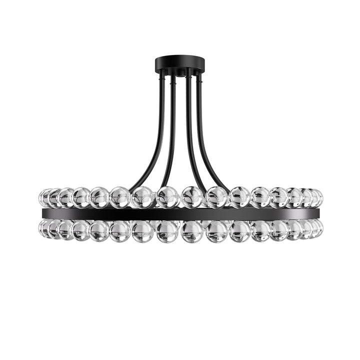 Brilliance 8 - Light 24'' Chandelier Style Circle Semi Flush Mount #19173-8BK