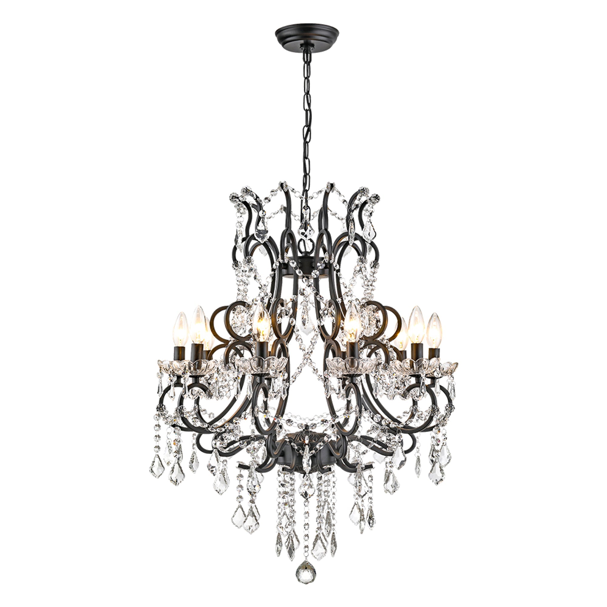 10-light Living Room Candel Crystal Chandelier – 4modernhome