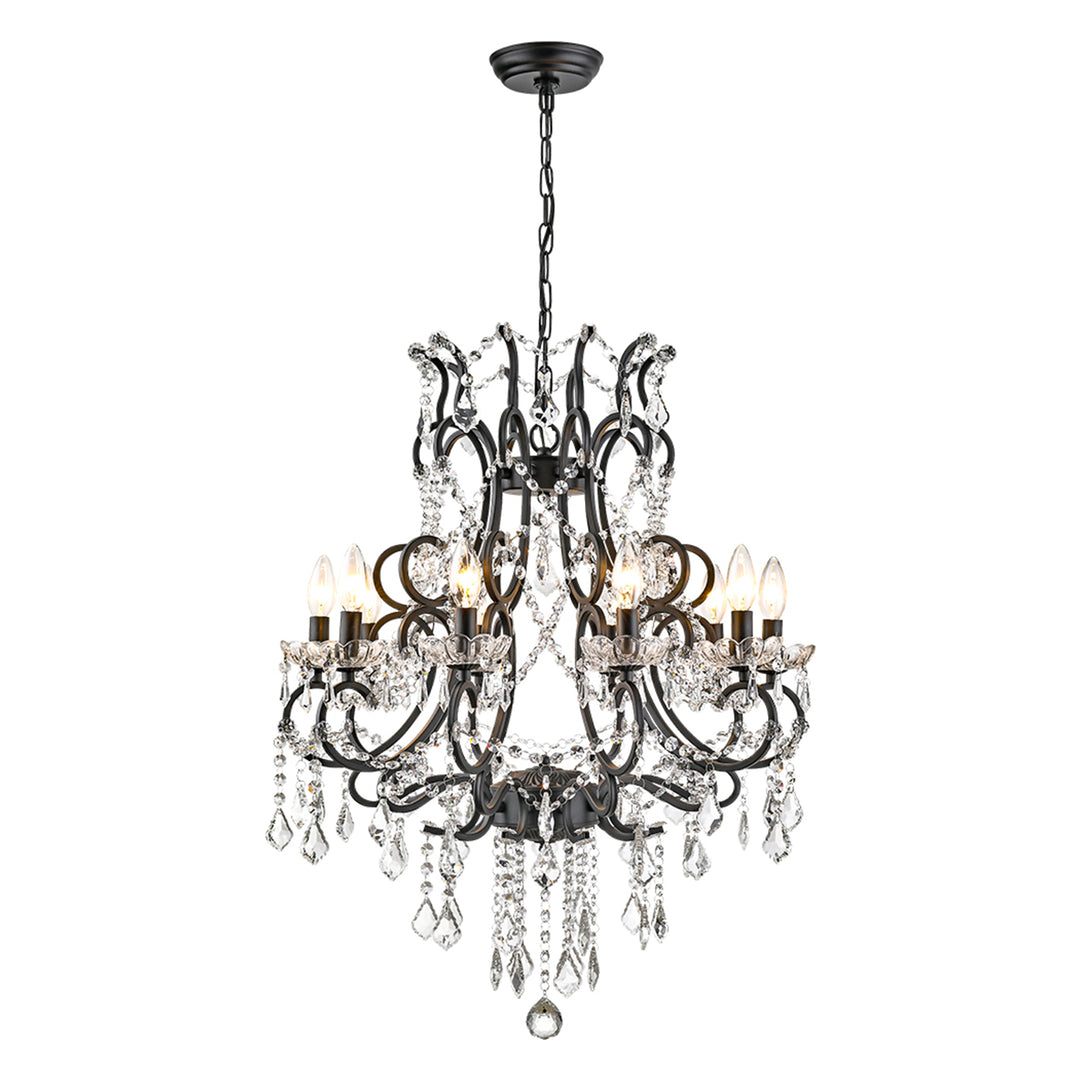 Maxax 10-light Crystal wrought Iron Chandelier #MX19040-10-P