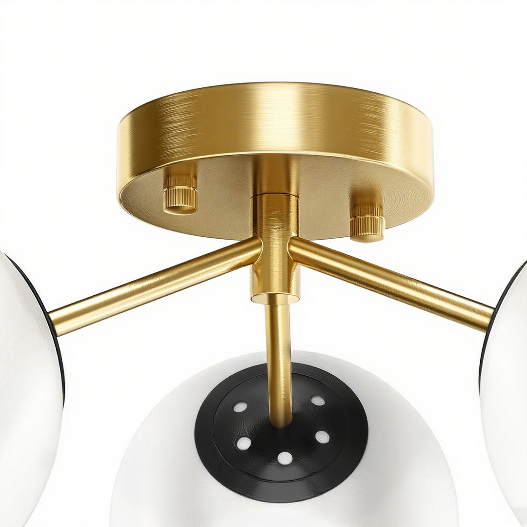 Maxax 3 Globe Ceiling Light 17 Inch Mid Century Modern Semi Flush Mount Ceiling Light Fixture for Bedroom,Living Room,Dinning Room, Foyer, Hallway #19228