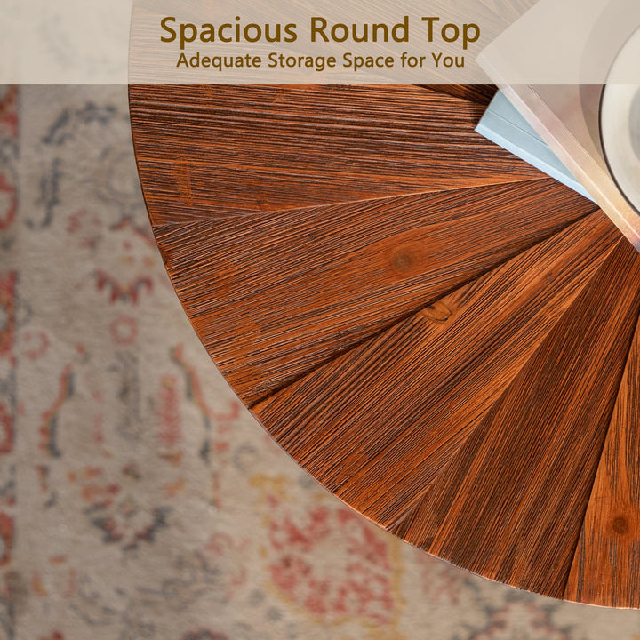 Timeless 23.6" Solid Wood Top Round End Table #25028