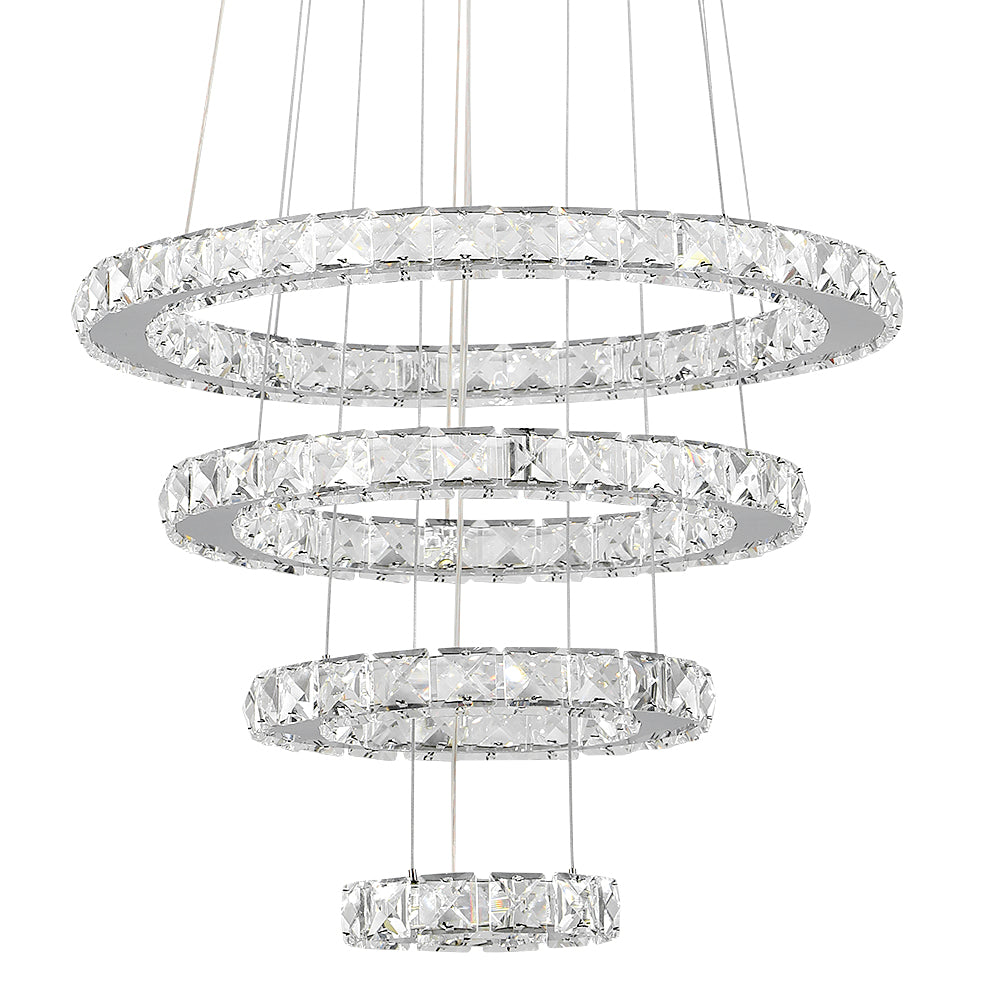 Maxax 4 - Light Unique Tiered LED Crystal Chandelier #YX-450