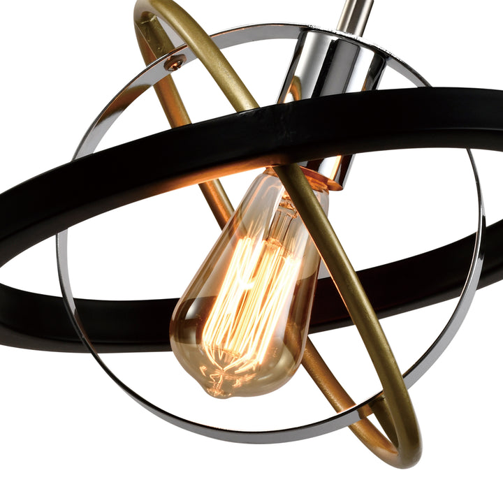 Maxax 1 - Light Unique / Statement / Lantern Cylinder Globe With Wrought Iron #MX21032