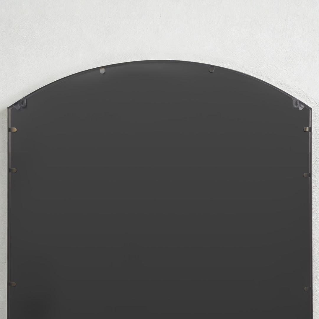 Reflect Vintage Metal Framed Arch Bronze Window & Wall Mantel Mirror For Living Room Entryway #30005