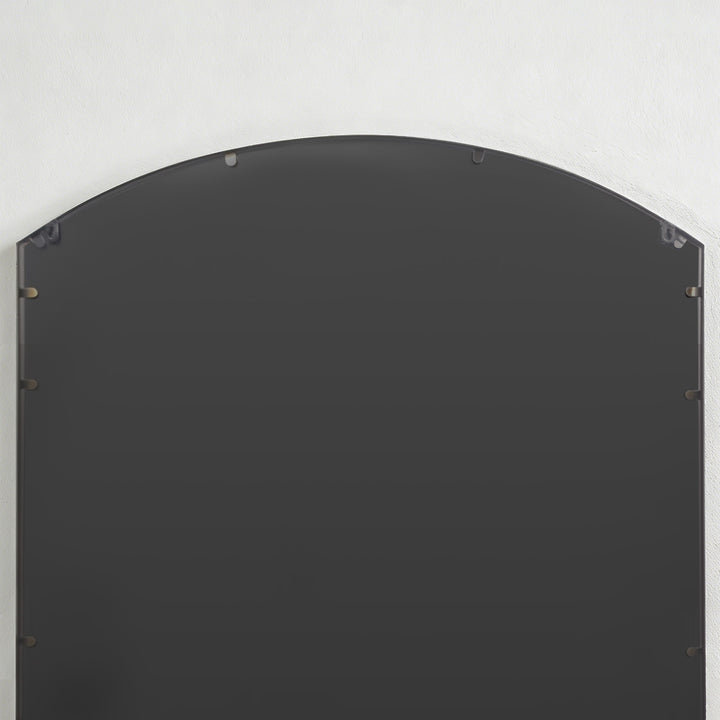 Reflect Vintage Metal Framed Arch Bronze Window & Wall Mantel Mirror For Living Room Entryway #30005