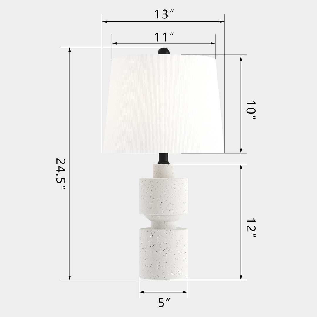 24.5'' Ivory Resin Table Lamp For Living Room/bedroom