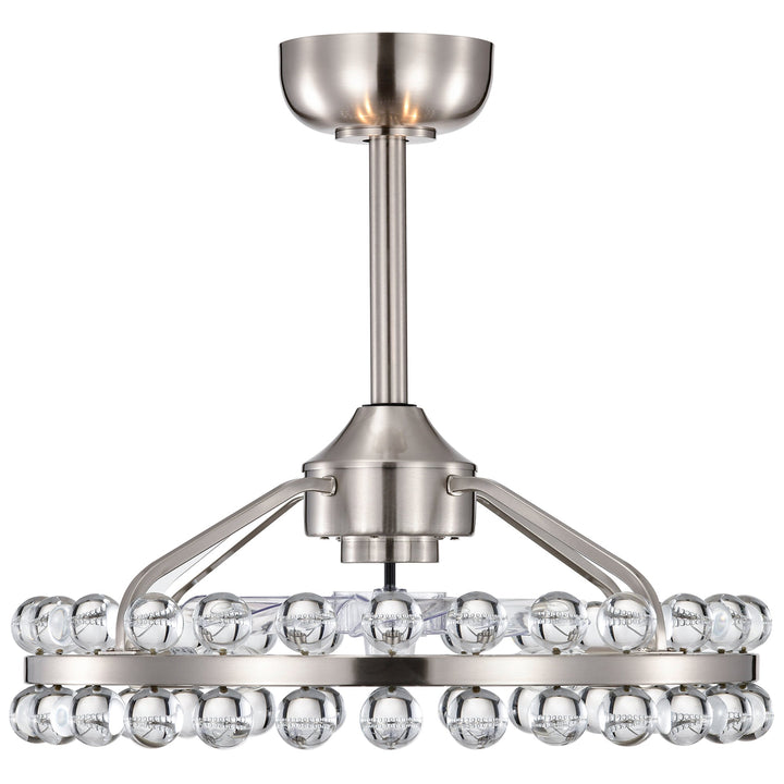 Maxax 21" Reversible Rotation Crystal Ceiling Fan with Lights, 6 Speed Invisible Blade Ceiling Fan with Lights, Remote Control Gold Ceiling Fan with Lights for Living Room Bedroom #26005
