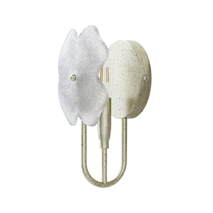 Lumin 1 - Light 5.7''W Dimmable Metal Gilded Silver Etl Wall Sconces With Petal-Shaped Glass #48002