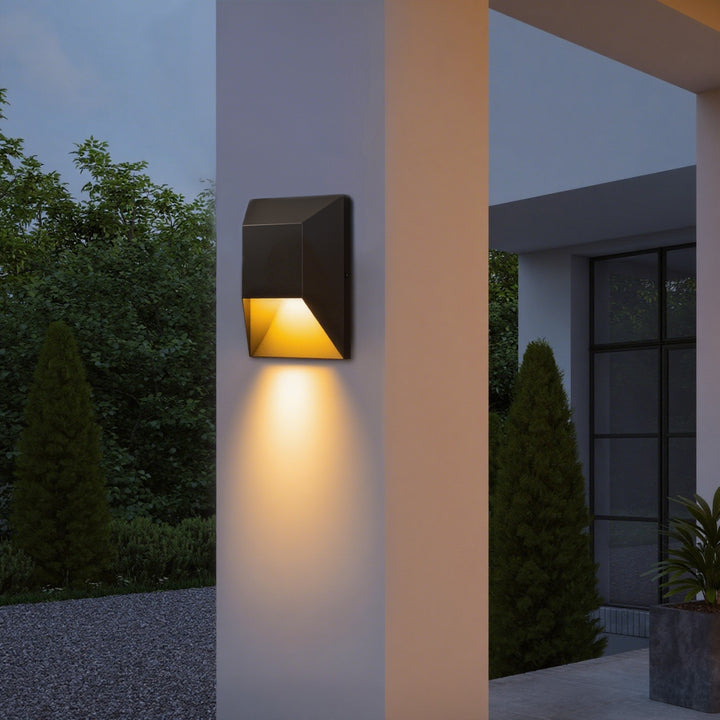 Brandalynn 9''H 1-Light Dimmable Sand Grain Black Led Outdoor Wall Light #7080