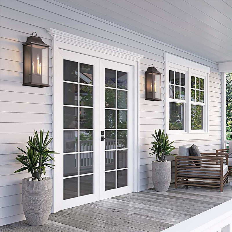 Maxax 25-Inch Bronze Outdoor Wall Lantern, 3-Light Dusk to Dawn Outdoor Wall Sconce for Porch, Patio #7008