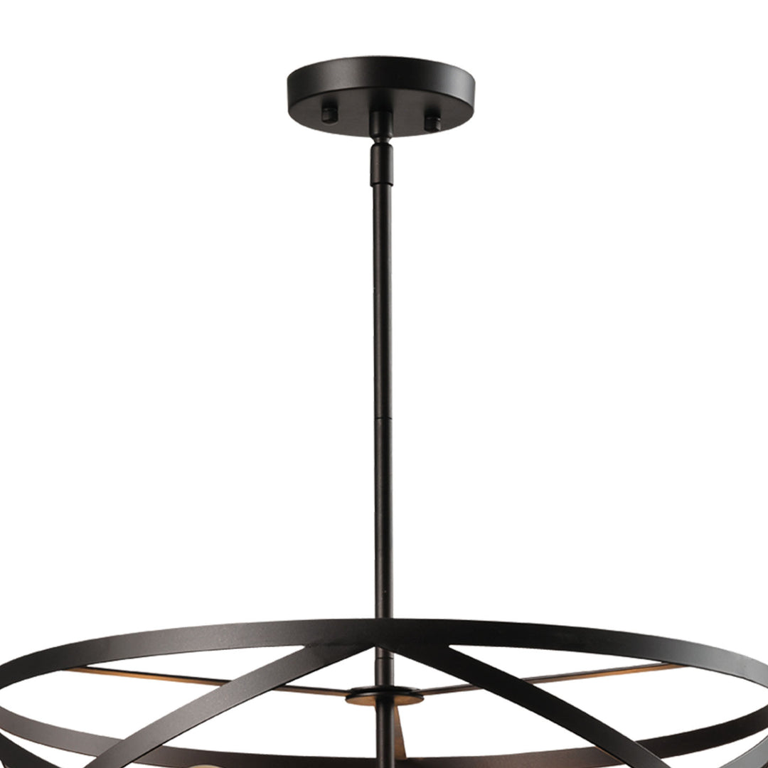 Maxax 5 - Light Lantern Geometric Chandelier with Wrought Iron Accents#MX21022