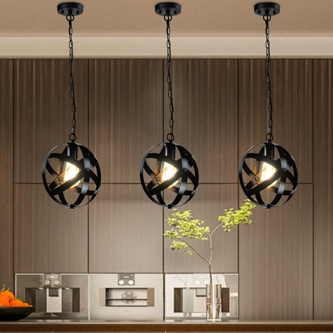 Maxax 1 - Light Single Black Globe Pendant #MX21016