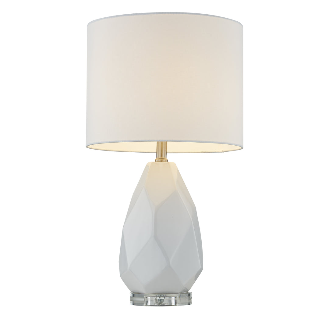 23" Modern Glam Ceramic And Crystal Table Lamp For Living Room/bedroom