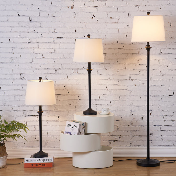 Maxax Traditional Floor & Table Lamp Set of 3 #TF13