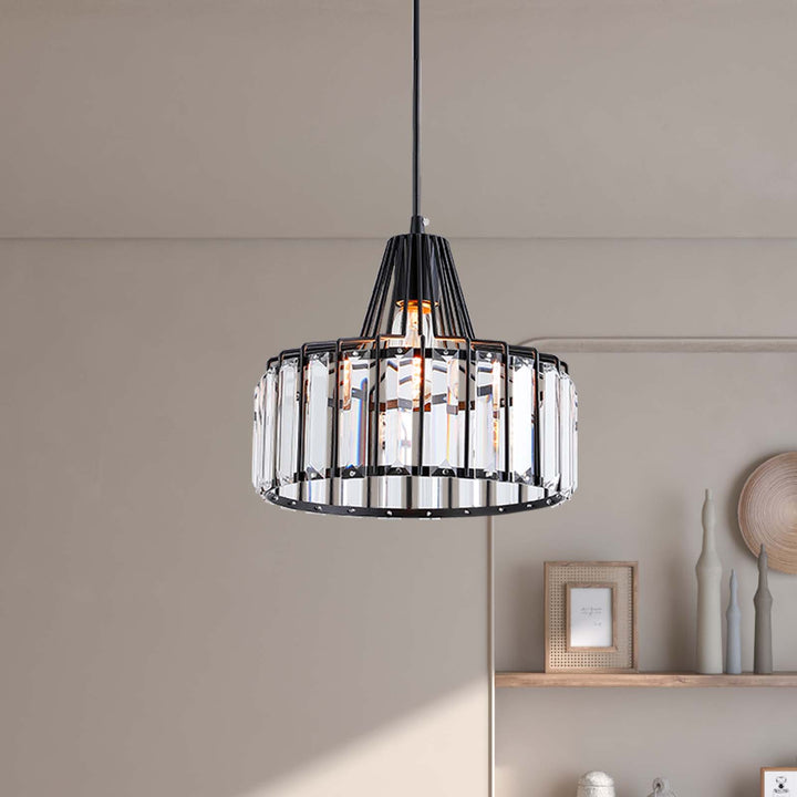 Maxax 1 - Light Single Drum Pendant with Crystal Accents #MX19128